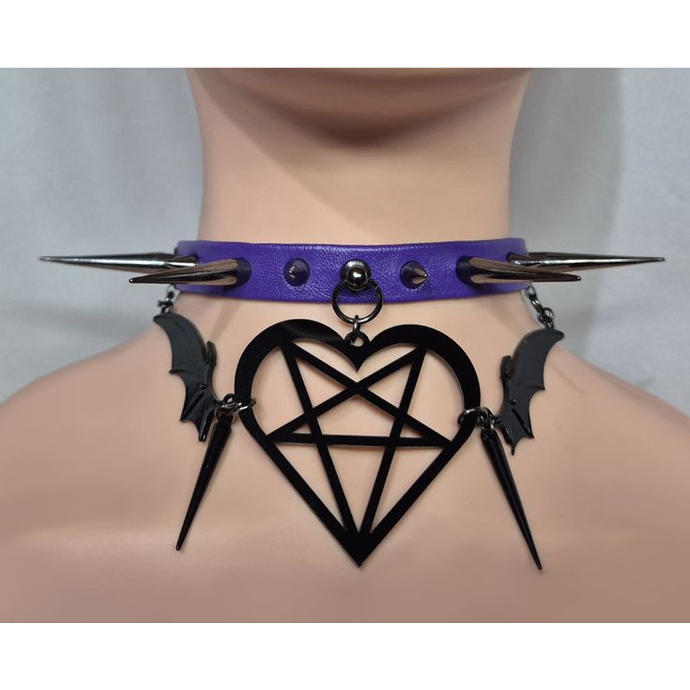 NekoGirl Collars - Hexed in purple handmade foulard - Violet